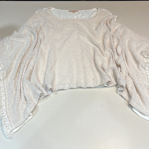 Gibson Latimer poncho beige with fringed sleeves small - Picture 9 of 15